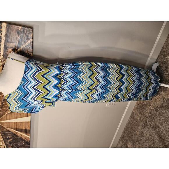 Sweet Storm One-Shoulder Chevron Maxi Dress - Picture 1 of 8
